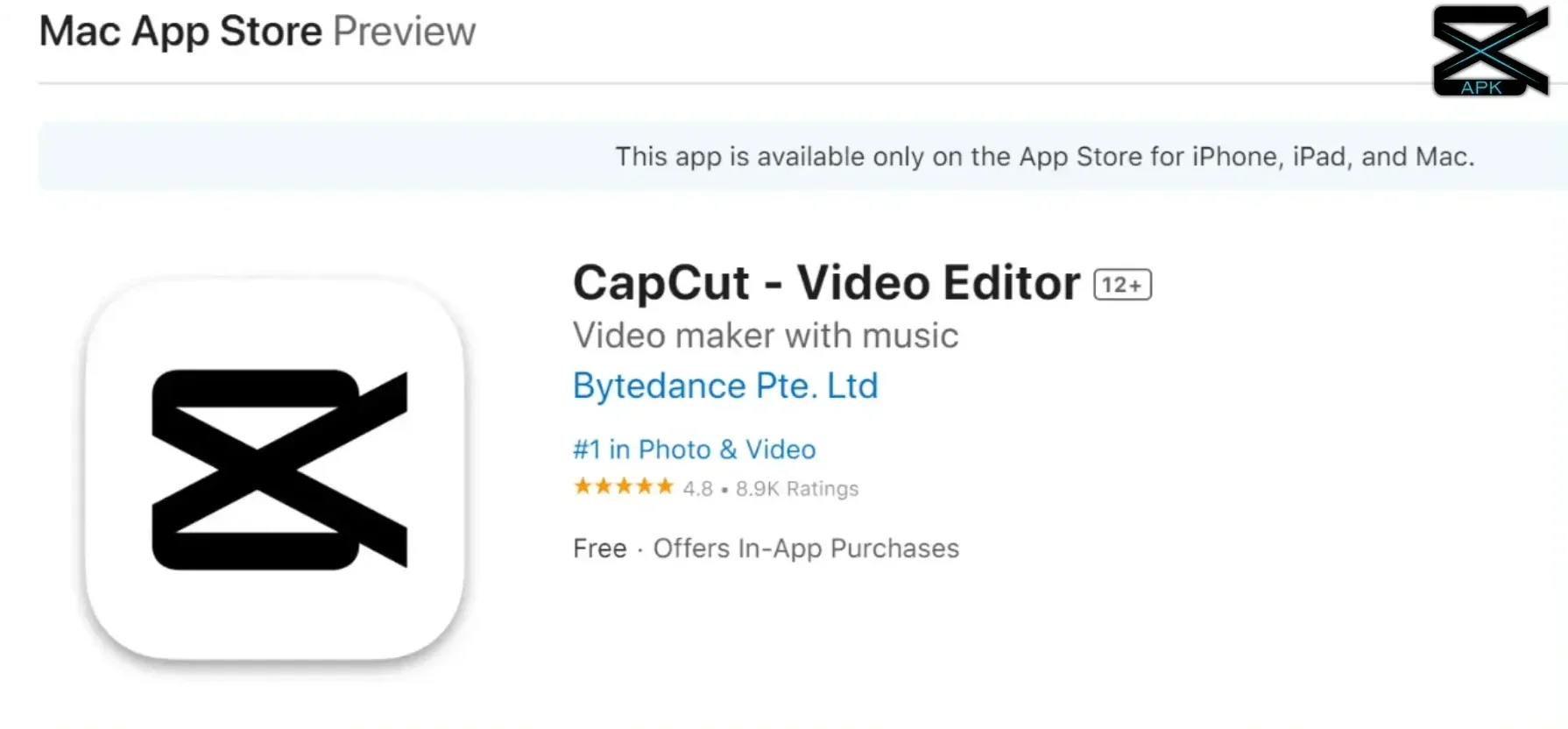 Preview Image of Capcut-Video Editor on Official Mac Store