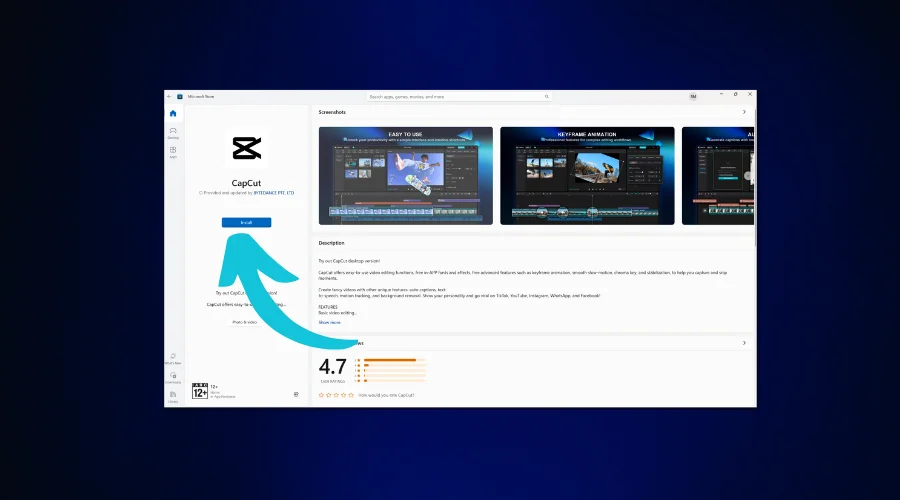 Capcut PC Installation from Microsoft Store Step-3