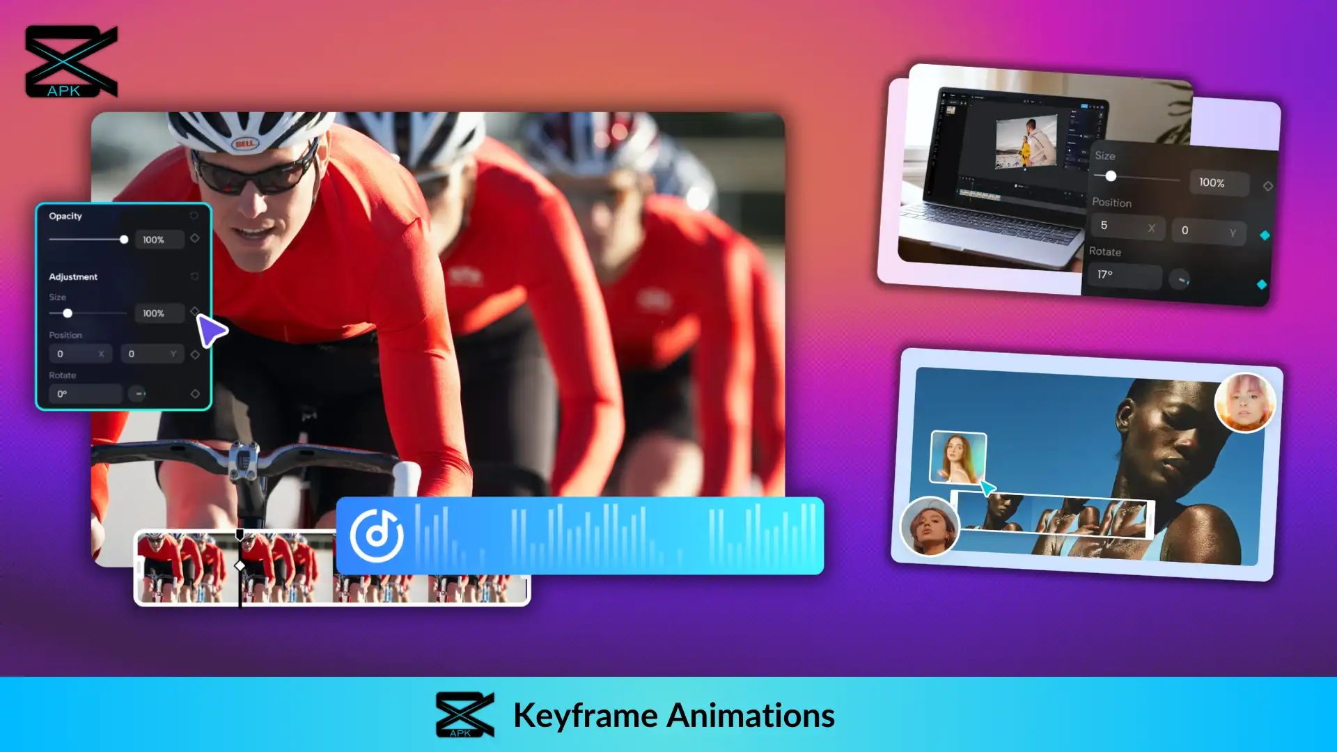 Keyframe Animations option previews present in Capcut Mod APK for different videos