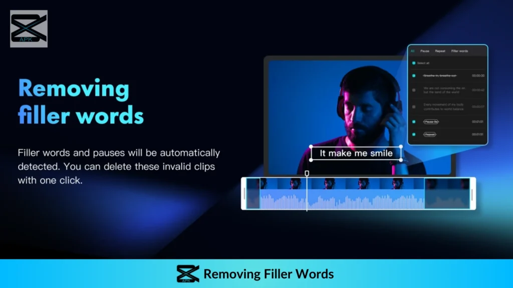 Description of Filler words removal in Capcut for PC