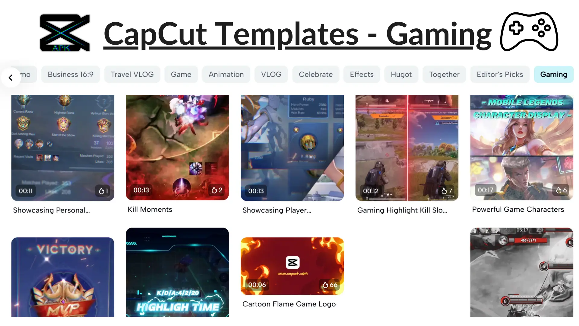 Preview of Capcut Templates related to Gaming