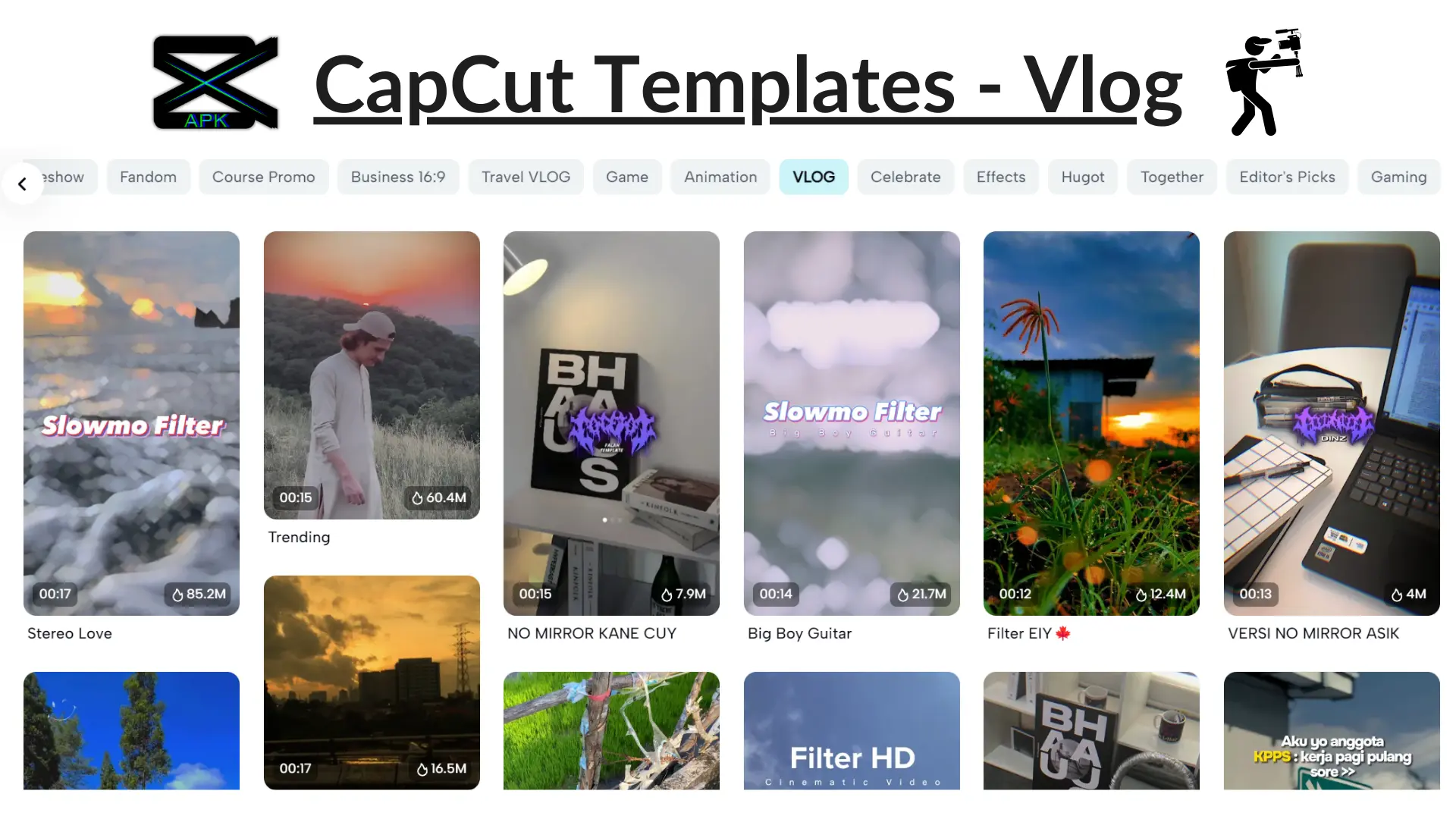 Preview of Capcut Templates related to Vlog