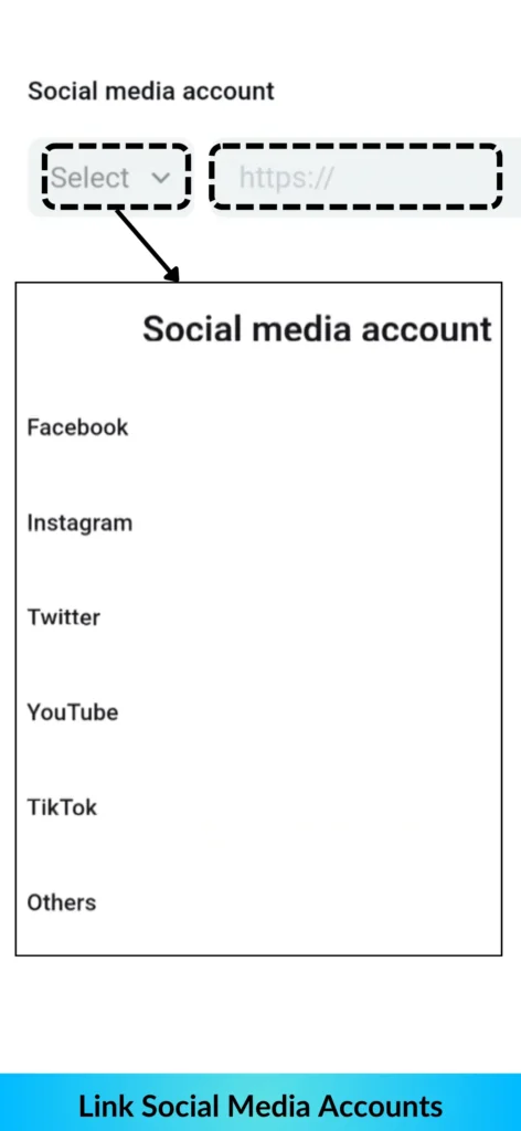 Capcut template creator Apply Page Social media details