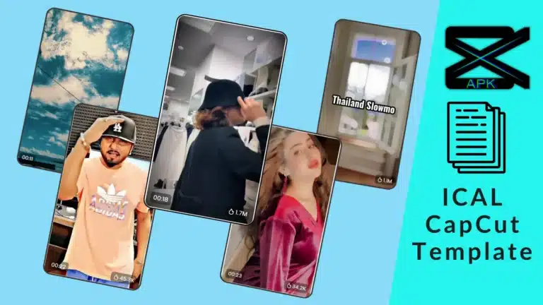 Mobile previews pictures of latest ICAL CapCut Templates