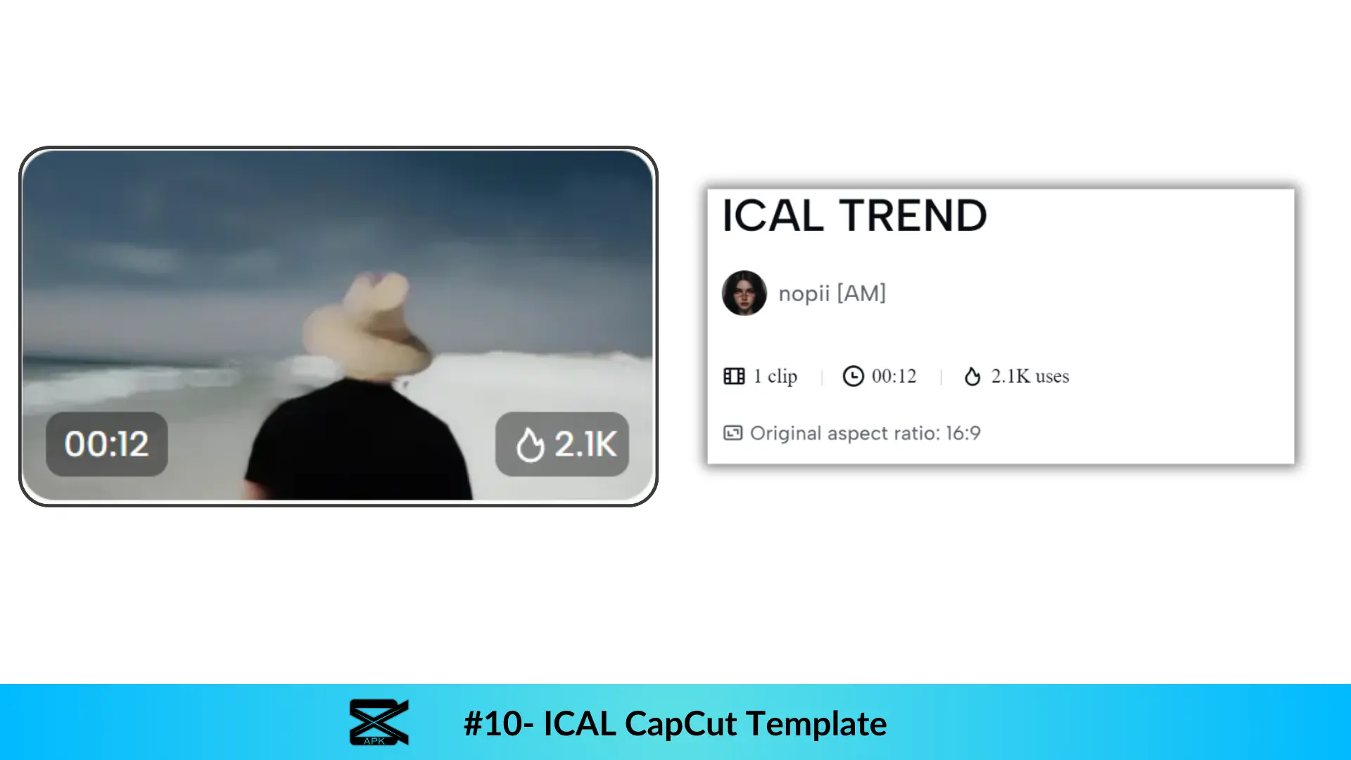 Preview of No.10 ICAL templates in Capcut