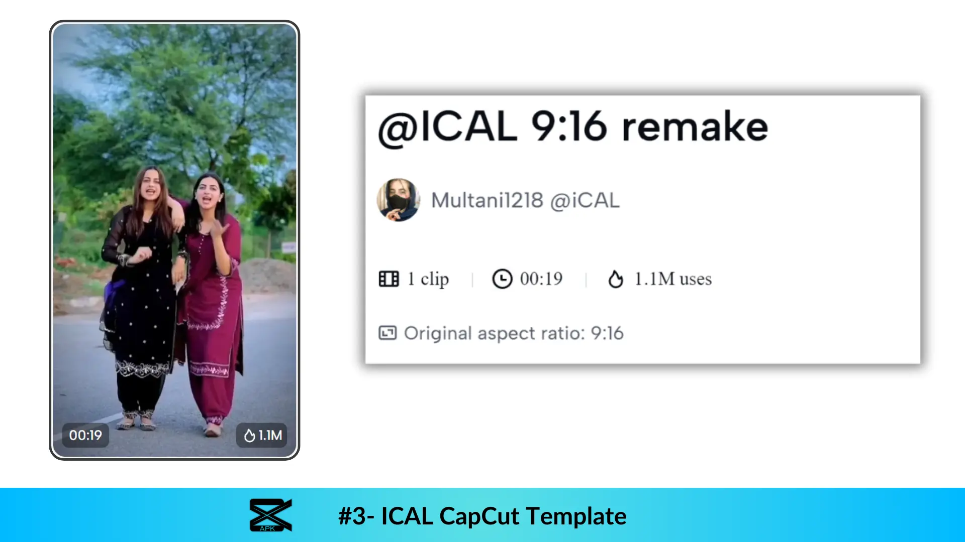 Preview of No.3 ICAL templates in Capcut