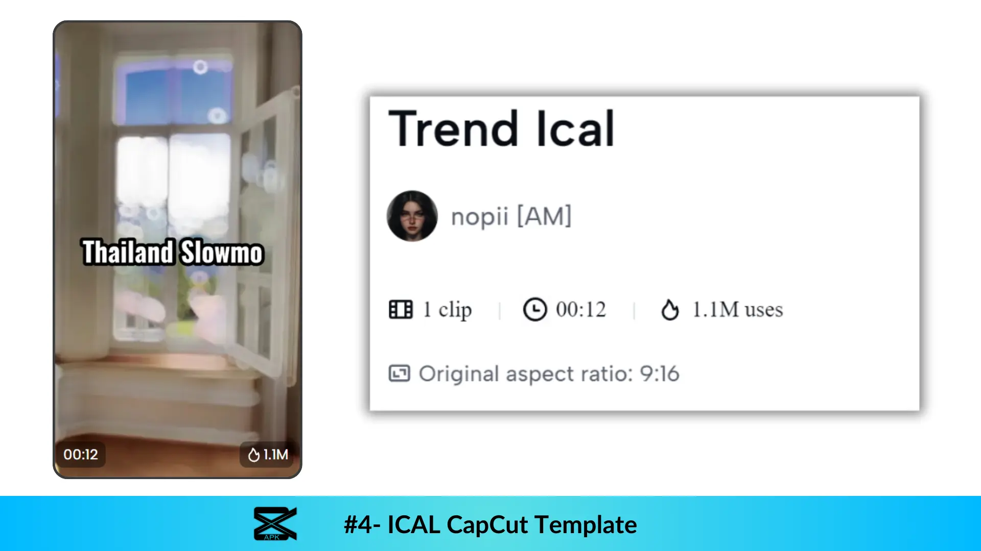 Preview of No.4 ICAL templates in Capcut