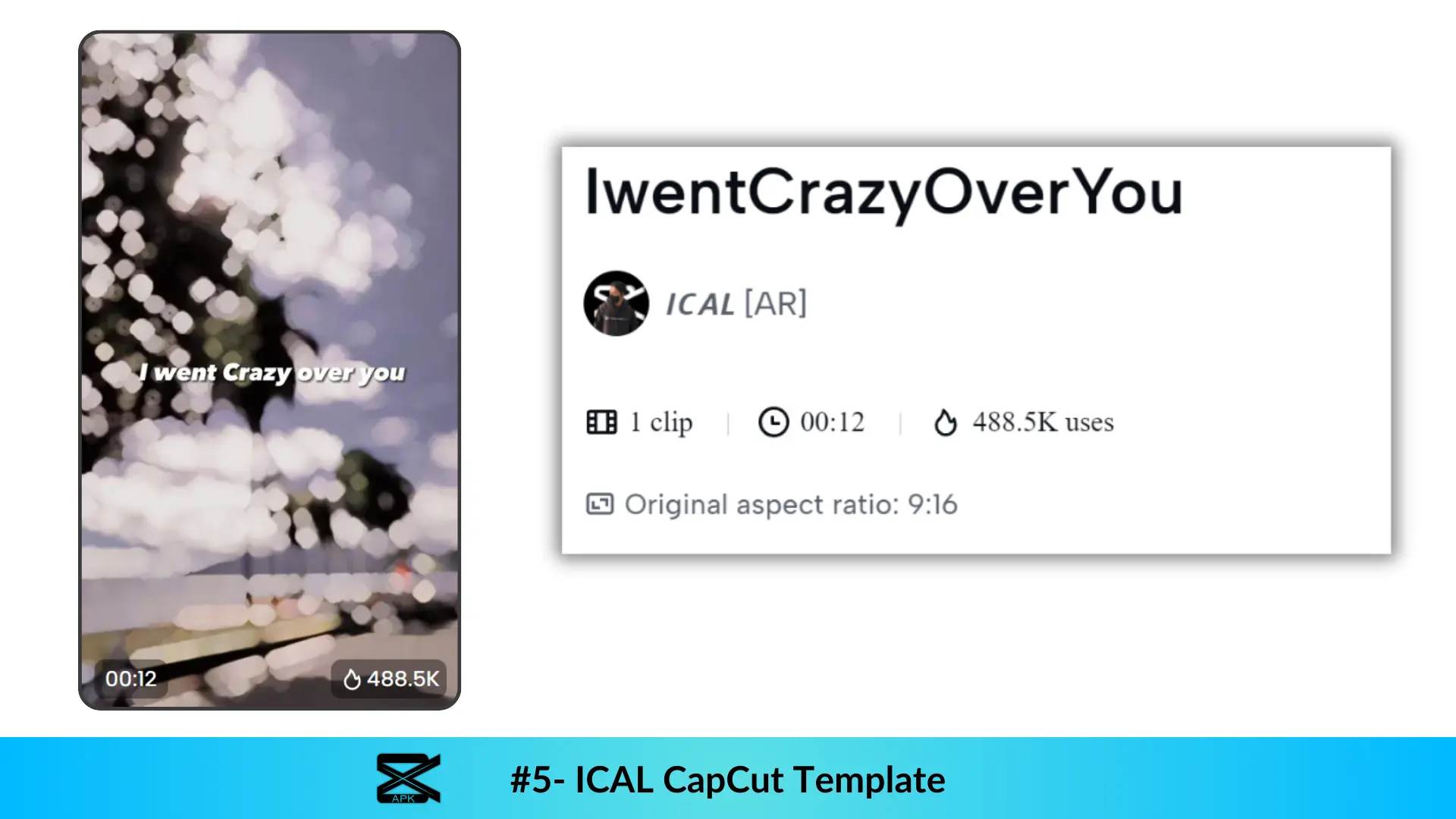 Preview of No.5 ICAL templates in Capcut