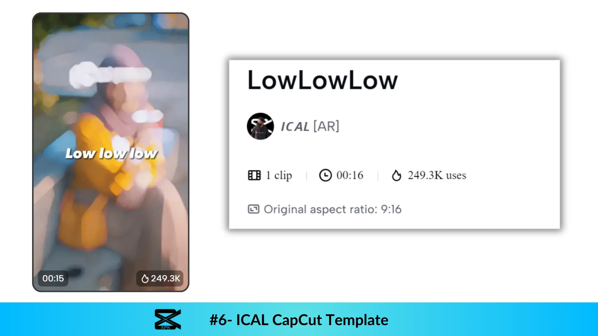 Preview of No.6 ICAL templates in Capcut