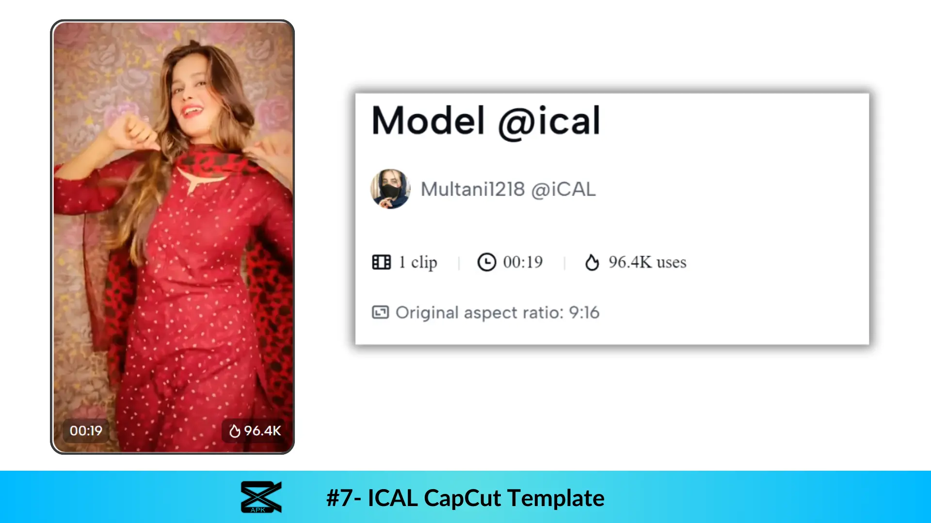 Preview of No.7 ICAL templates in Capcut