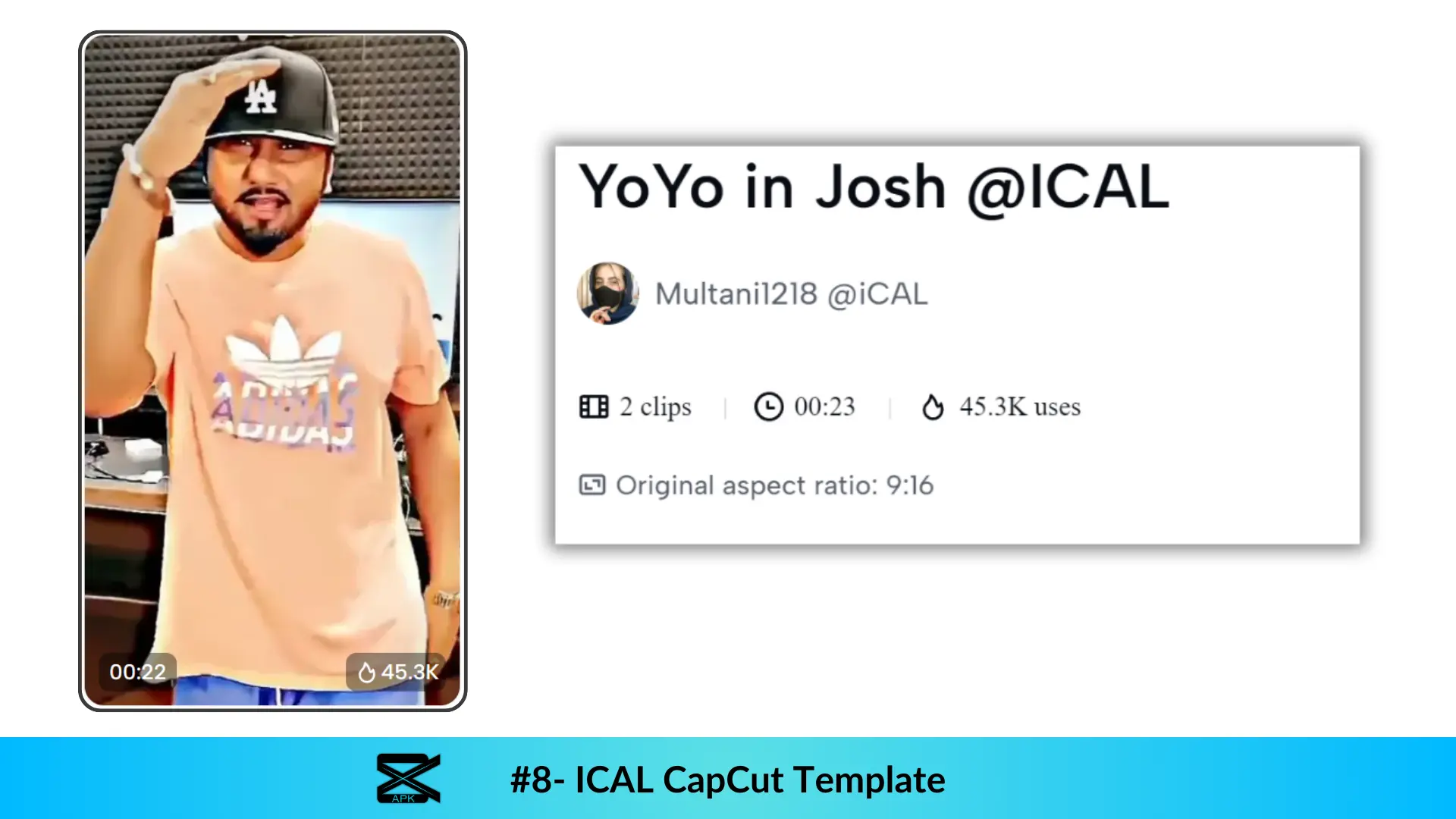 Preview of No.8 ICAL templates in Capcut