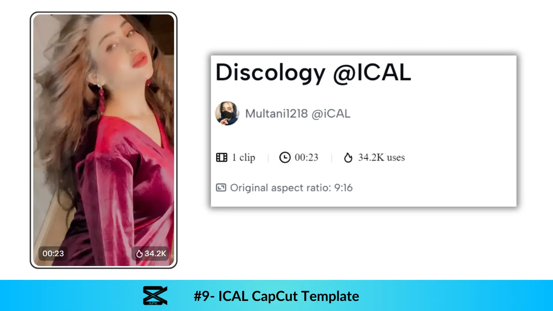 Preview of No.9 ICAL templates in Capcut
