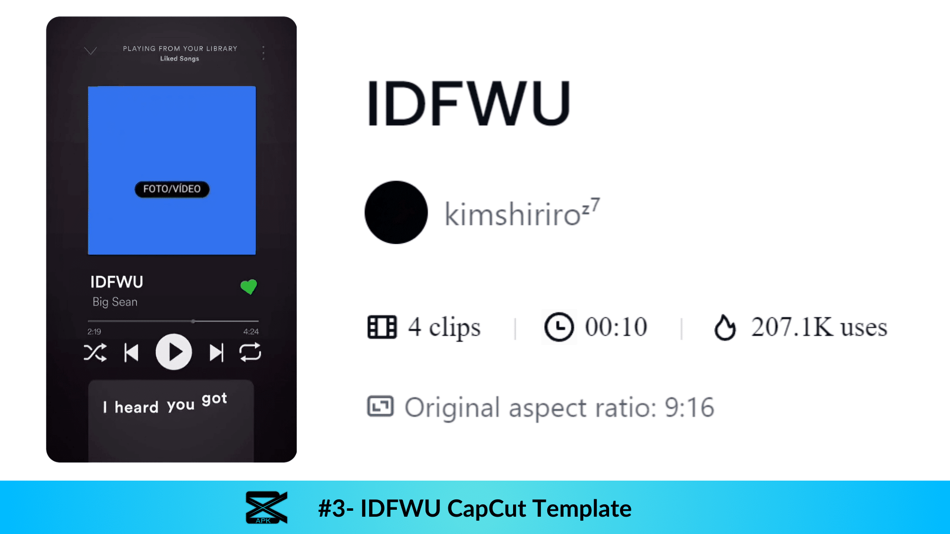 Preview of No.3 Capcut IDFWU Template