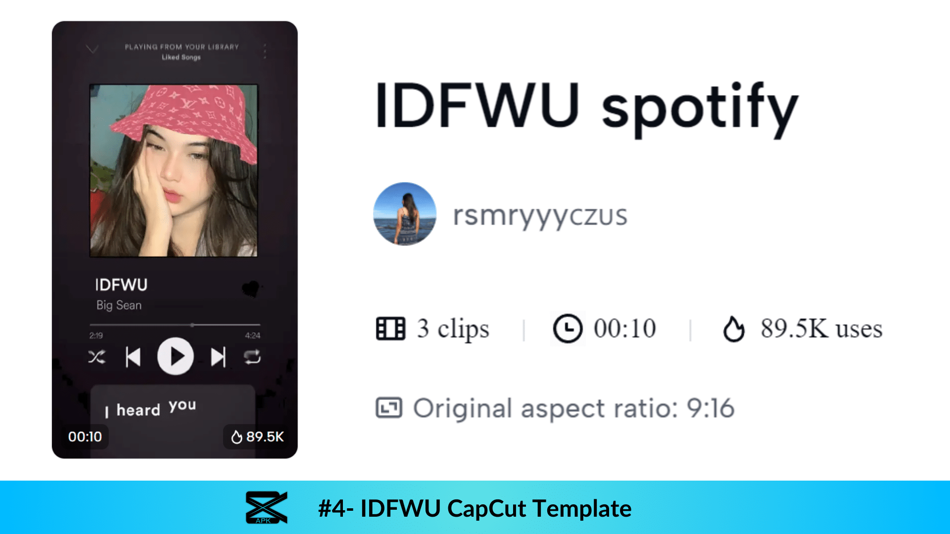 Preview of No.4 Capcut IDFWU Template