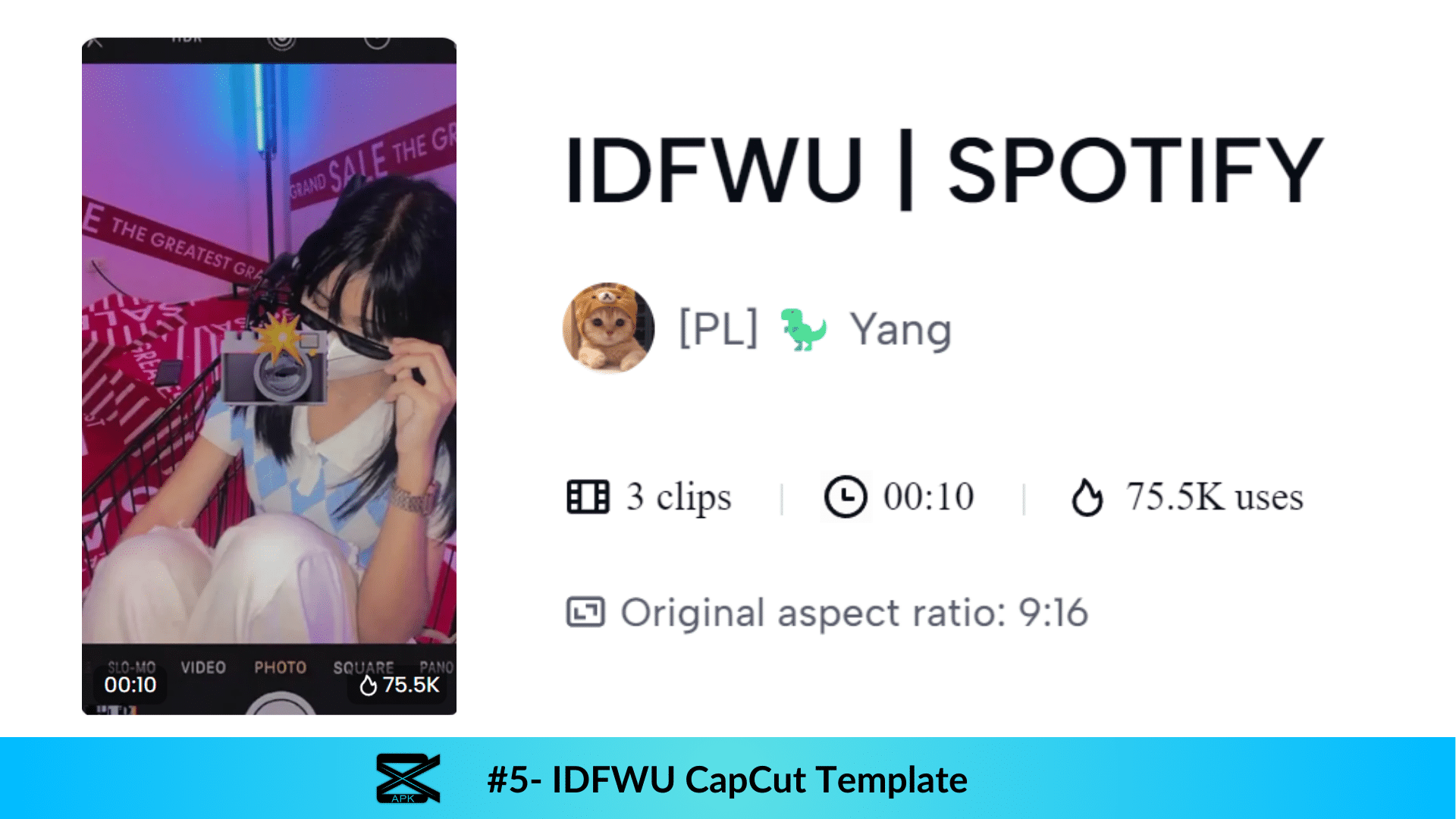 Preview of No.5 Capcut IDFWU Template