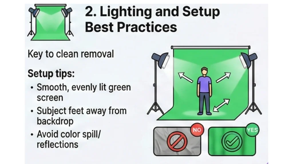 The infographic explains the main steps in lightening and setup best practices in CapCut Mobile